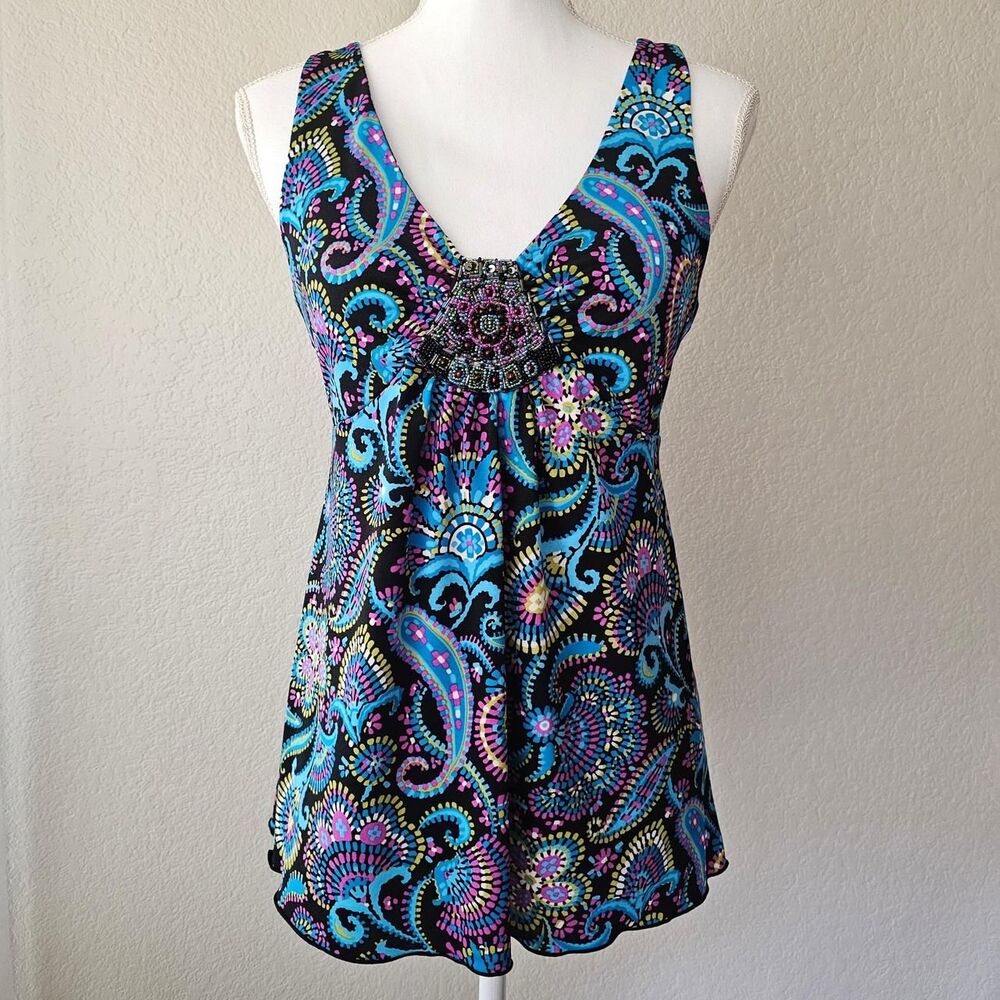 Y2K Beaded Fairycore Paisley Tank Top